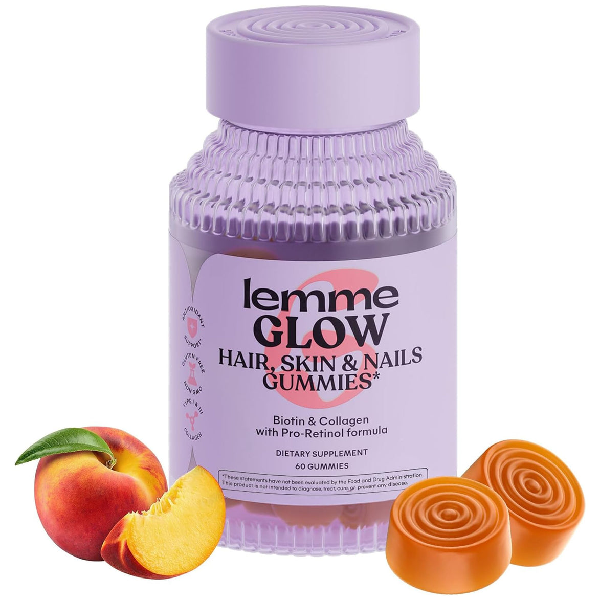 Lemme Glow Gummies Hair, Skin & Nails Gummies