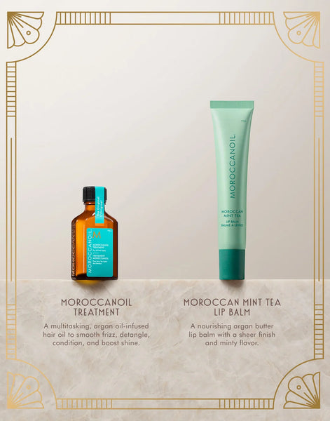 Moroccanoil Lip Balm and Argan Oil Set - Mint