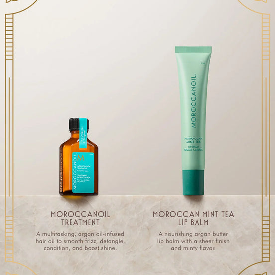 Moroccanoil Lip Balm and Argan Oil Set - Mint