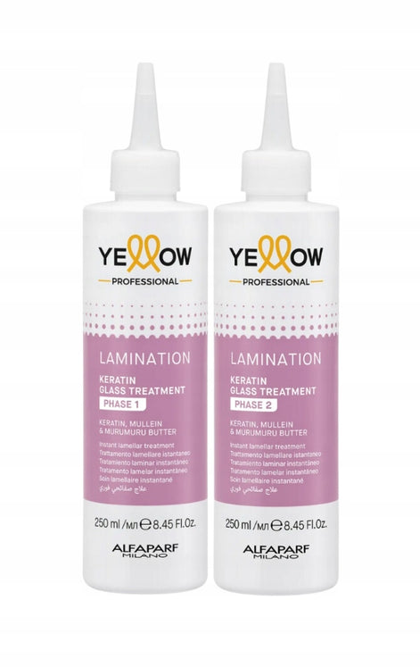 Yellow Lamination Keratin Glass Treatment pasos 1 y 2