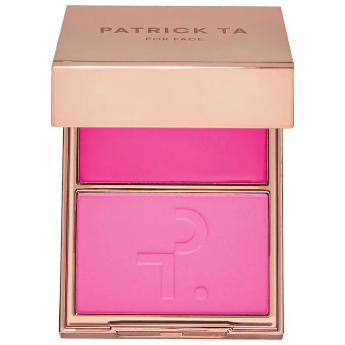 PATRICK TA BEAUTY Major Headlines Double-Take Crème & Powder Blush Duo in She's Giving (vibrant pink)