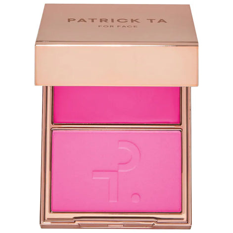 PATRICK TA BEAUTY Major Headlines Double-Take Crème & Powder Blush Duo in She's Giving (vibrant pink)