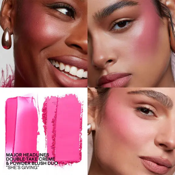 PATRICK TA BEAUTY Major Headlines Double-Take Crème & Powder Blush Duo in She's Giving (vibrant pink)