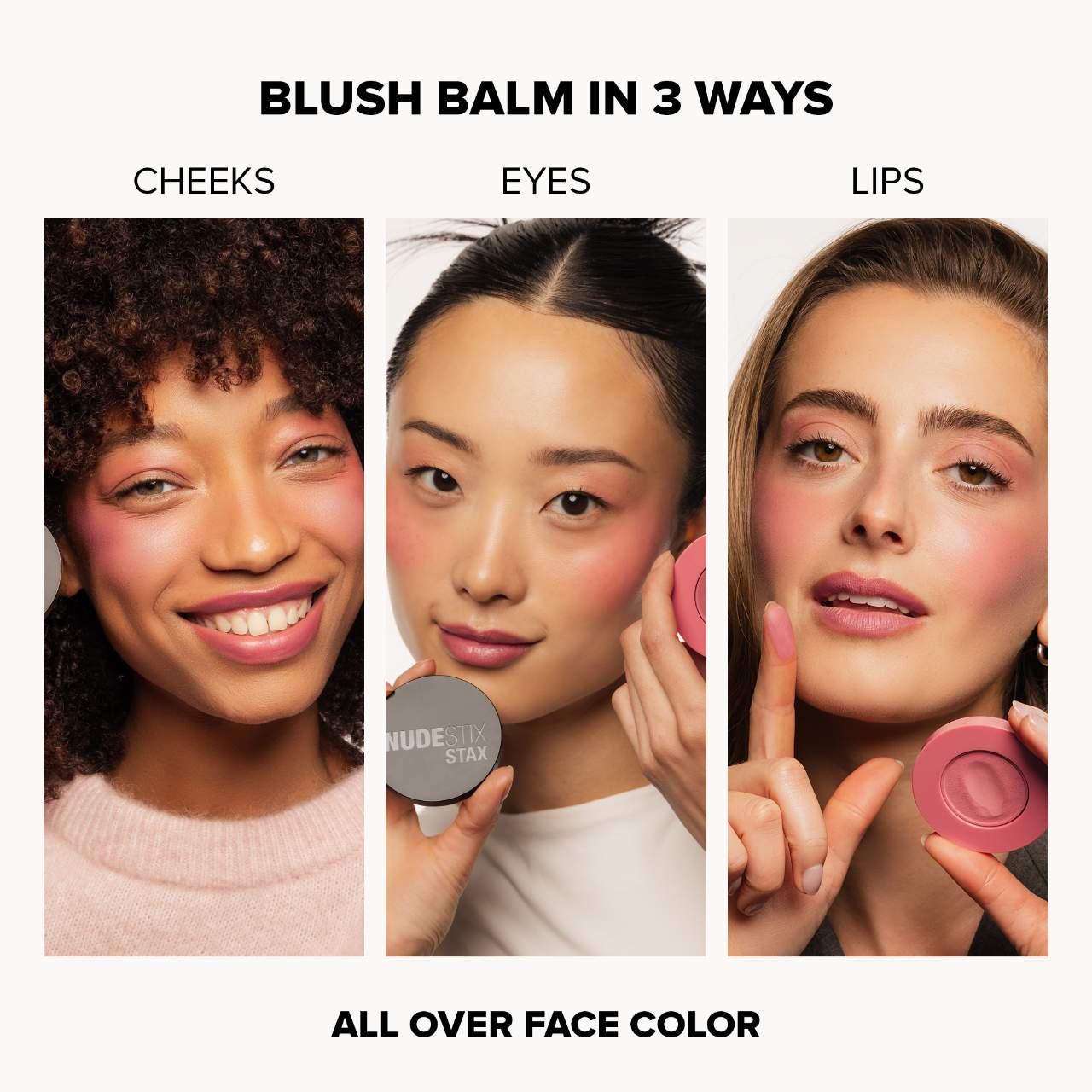 NUDESTIX Stax Blush Balm - Pink Love - cool bright rose-pink