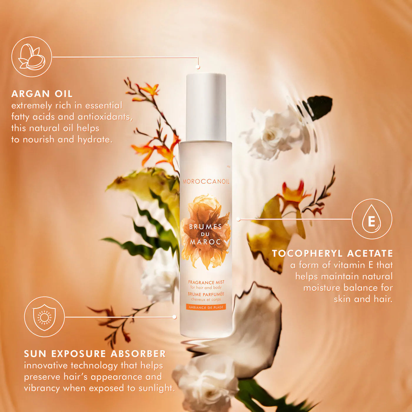 Moroccanoil Ambiance de Plage Hair & Body Body Fragrance Mist with Gardenia Petal & Coconut  134 | Ask a question|