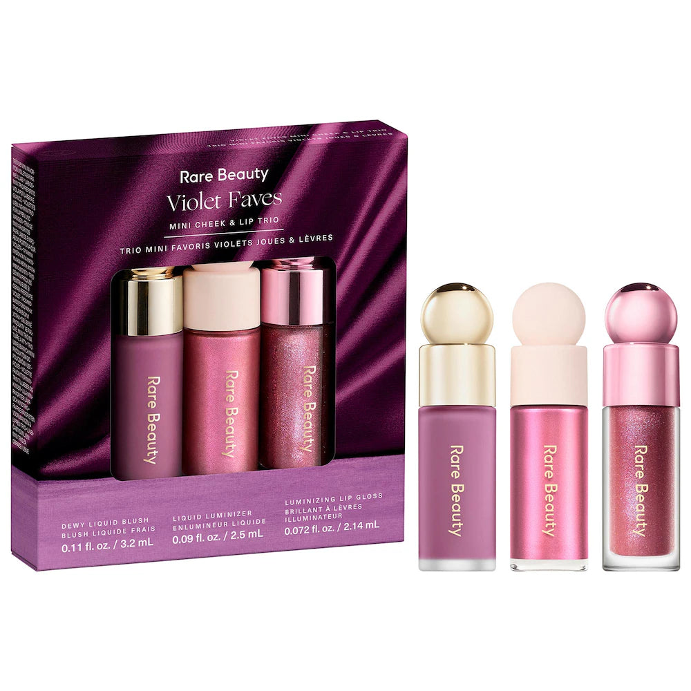 Rare Beauty by Selena Gomez  Violet Faves Mini Cheek and Lip Trio Makeup Gift Set