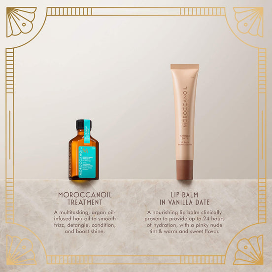 Moroccanoil Lip Balm and Argan Oil Set - Vanilla